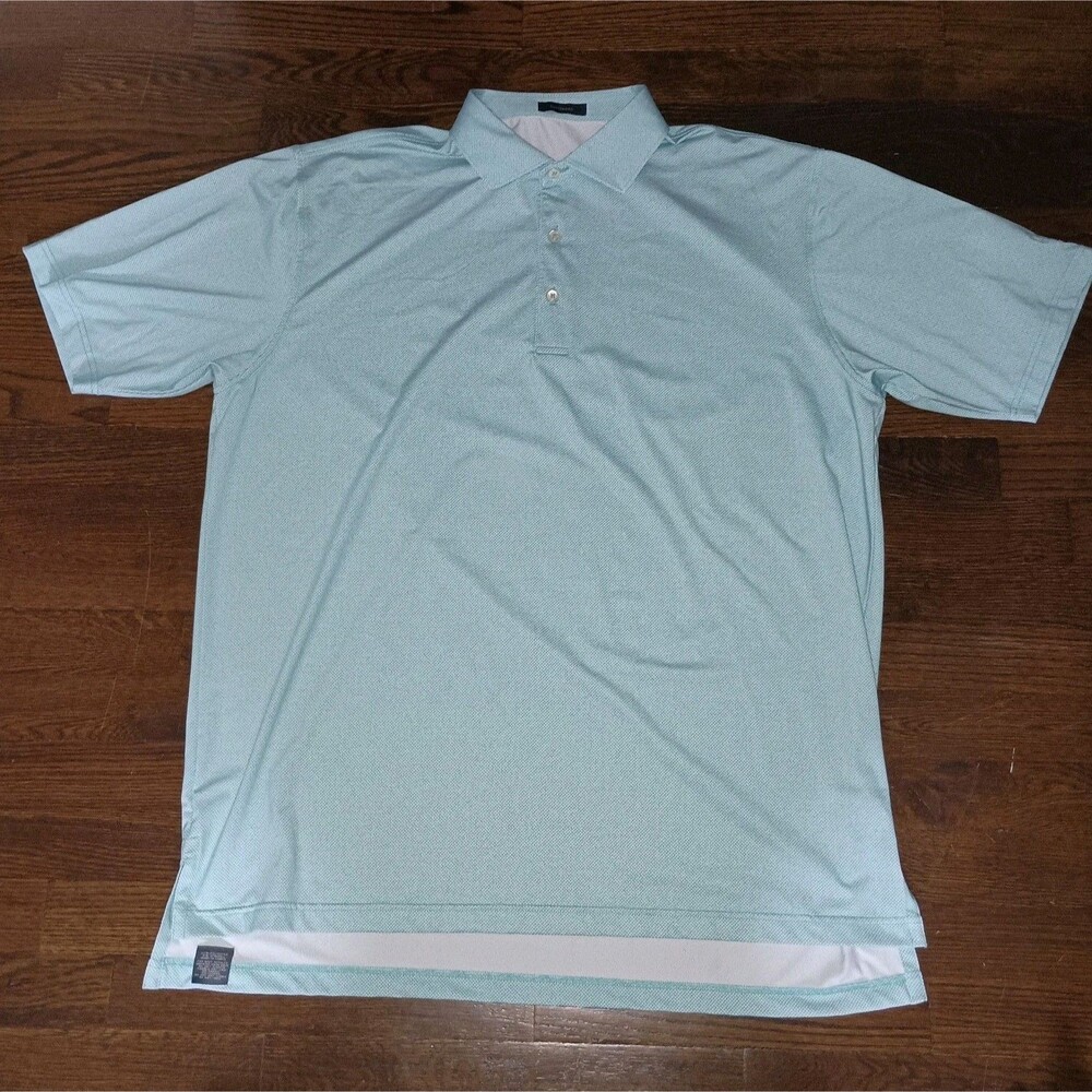 Turtleson Polo Shirt Mens XL Extra Large Green White Plaid Burnt Pine Golf Club
